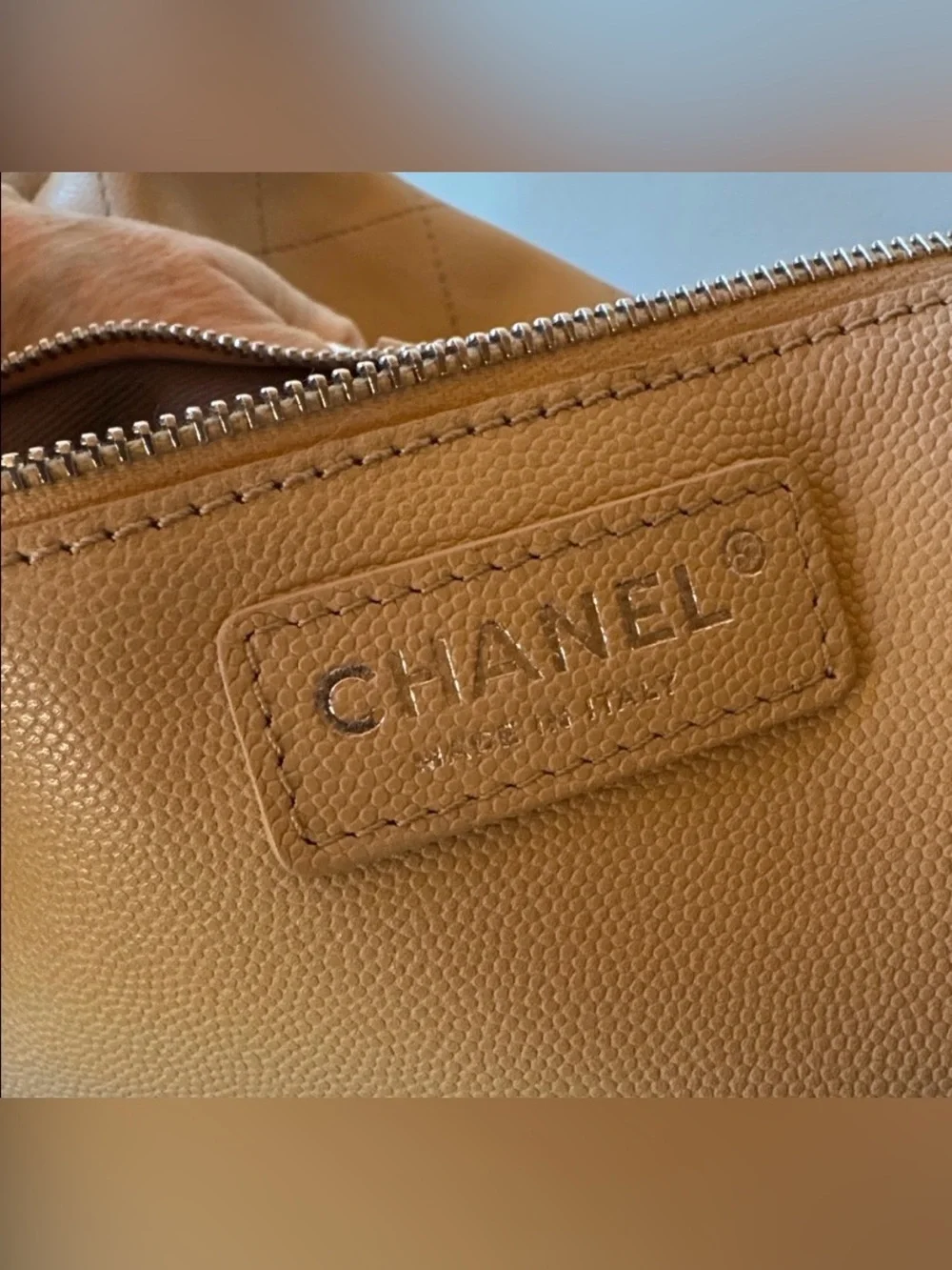 CHANEL Caviar Stitched Large Shopping Tote